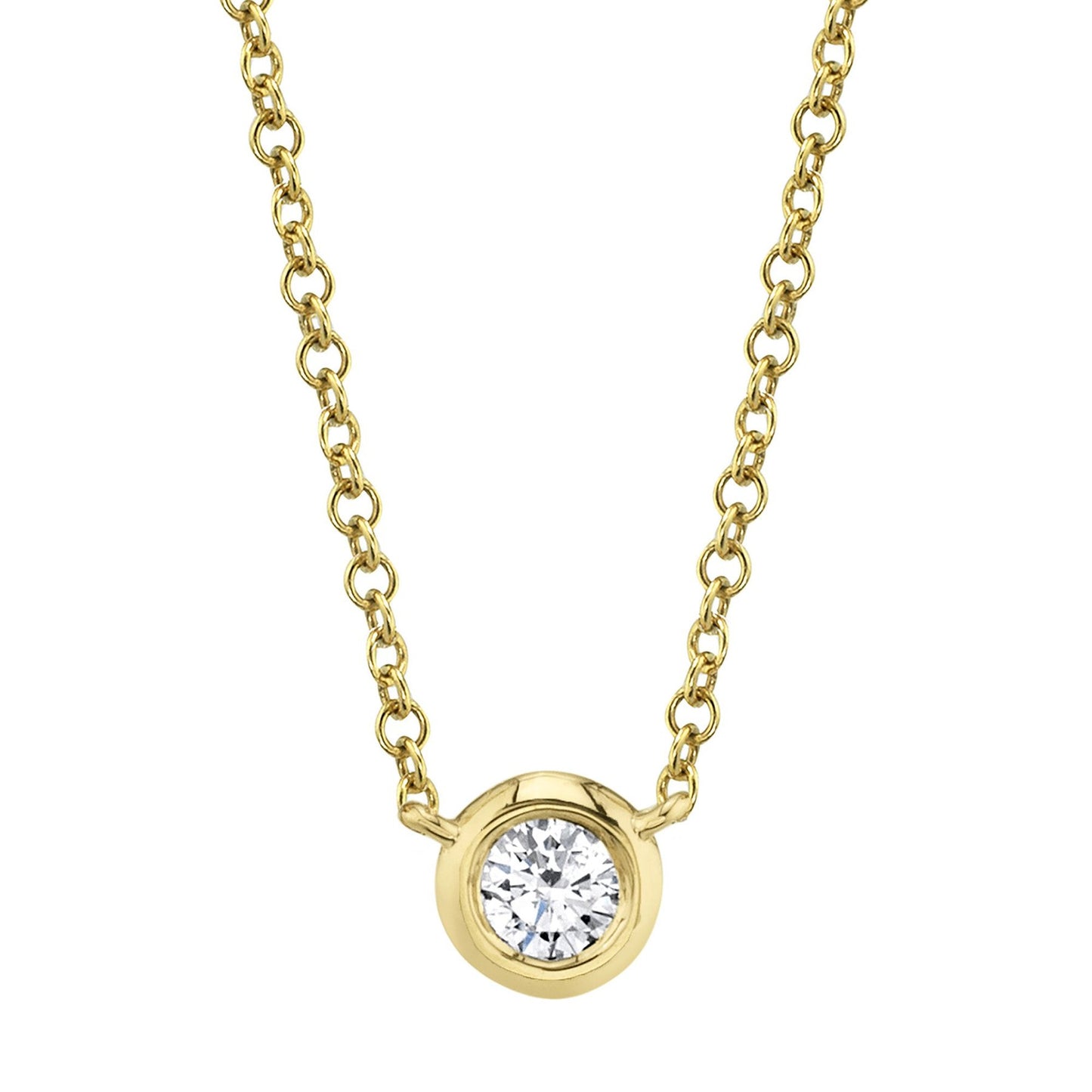 14kY .20ct Diamond Bezel Necklace SC55012541