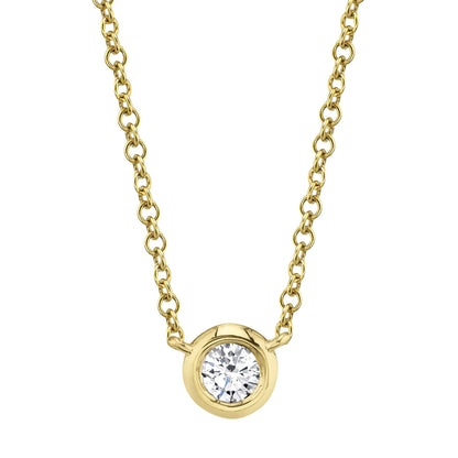 14kY .20ct Diamond Bezel Necklace SC55012541