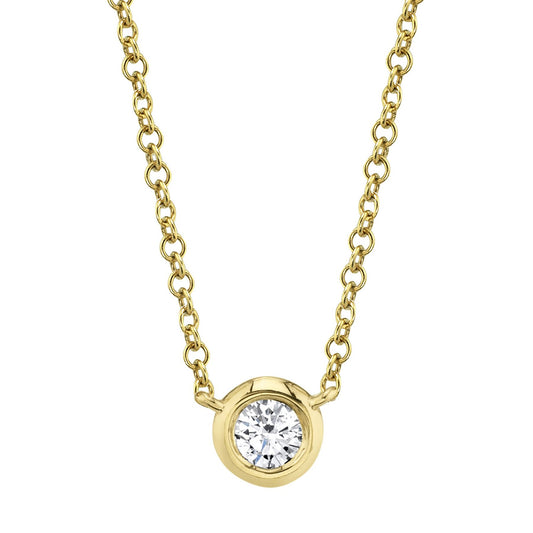 14kY .20ct Diamond Bezel Necklace SC55012541
