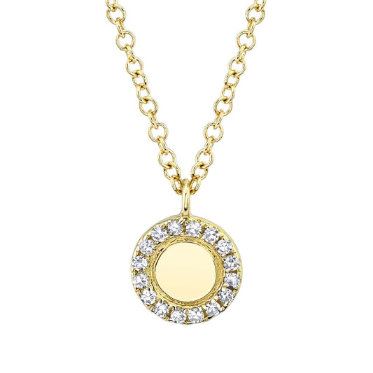 14kY .05cttw Diamond Circle Necklace SC55013056 - 15-18"