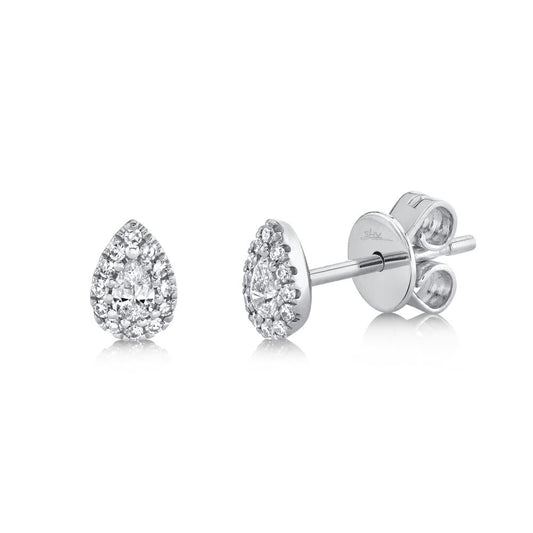 14kW .18cttw Diamond Pear Shape Stud SC55019375