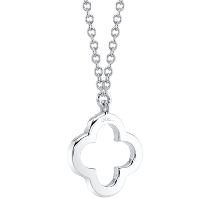 14kW .08cttw Diamond Clover Necklace SC55019617 - 15-18"