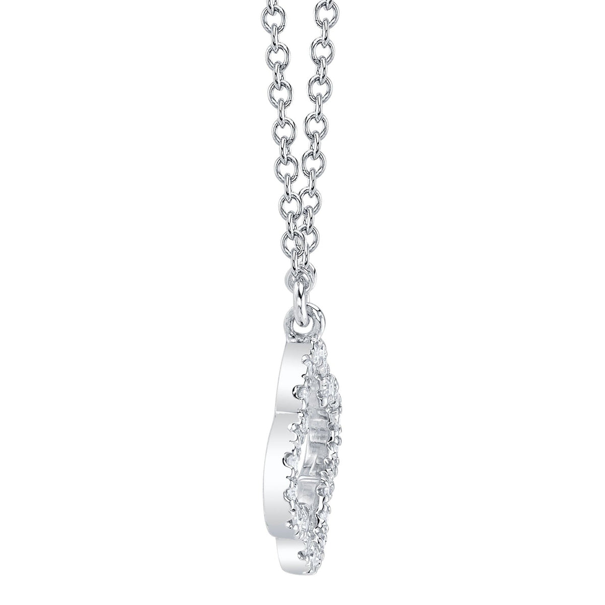 14kW .08cttw Diamond Clover Necklace SC55019617 - 15-18"