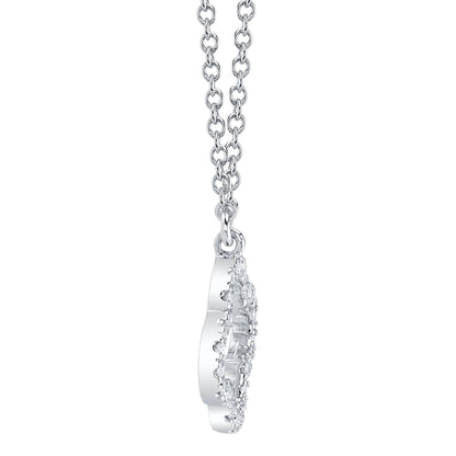 14kW .08cttw Diamond Clover Necklace SC55019617 - 15-18"