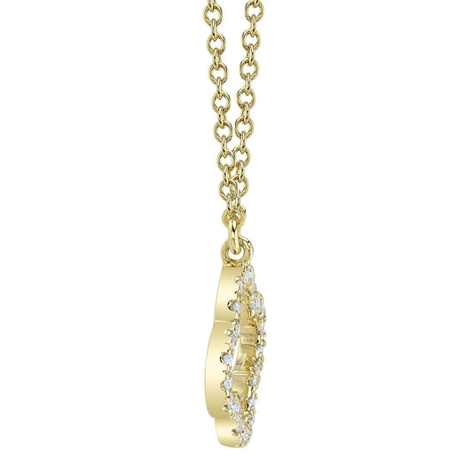 14kY .08cttw Diamond Clover Necklace SC55019618
