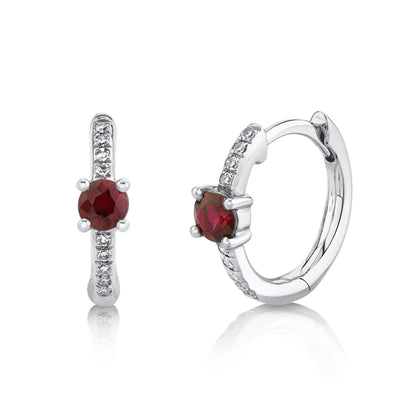 14kW .29cttw Ruby .06cttw Diamond Hoop SC55020189