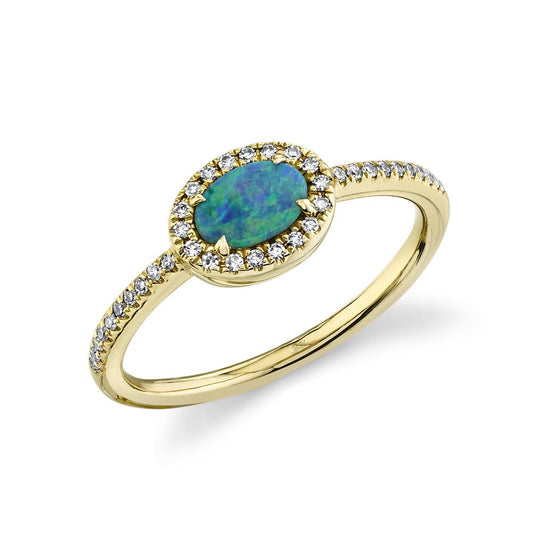 14kY .33ct Opal .12cttw Diamond Ring SC55020753 - 7