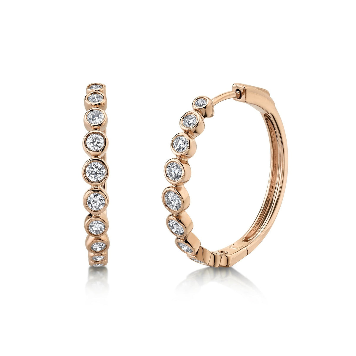 14kR .89cttw Diamond Bezel Hoop SC55021096