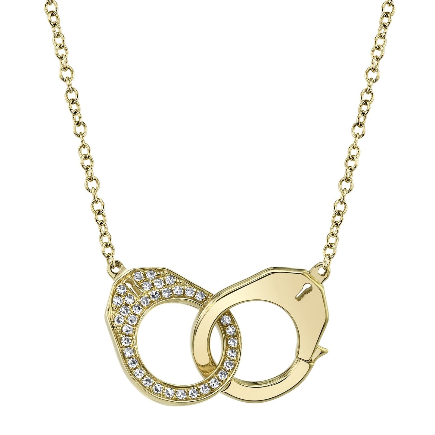 14kY .08cttw Diamond Handcuff Neck SC55021263-15-18"