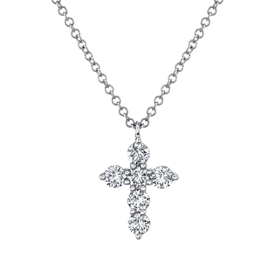 14kW .50cttw Diamond Cross Necklace SC55021390