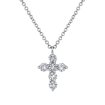 14kW .50cttw Diamond Cross Necklace SC55021390