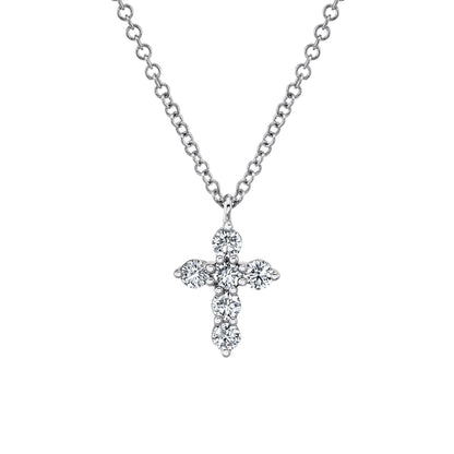 14kW .25cttw Diamond Cross Necklace SC55021393