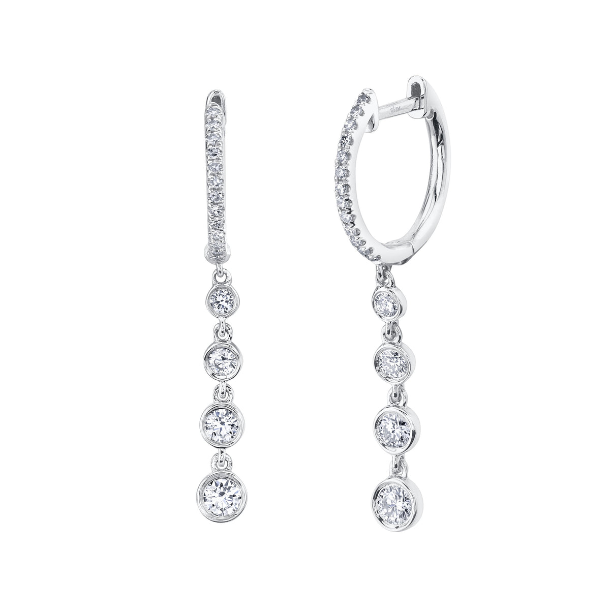14kW .45cttw Diamond Bezel Earring SC55022245