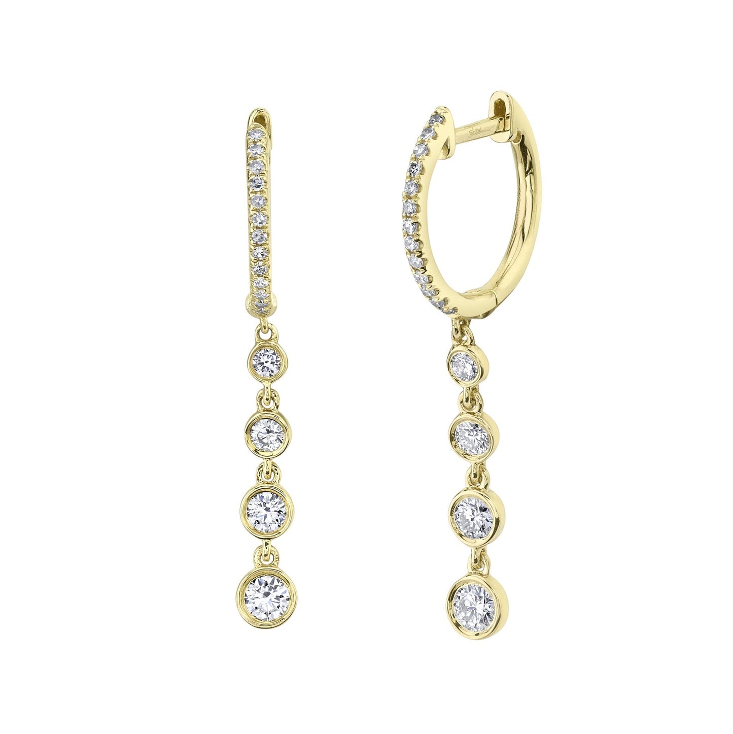14kY .45cttw Diamond Bezel Earring SC55022246