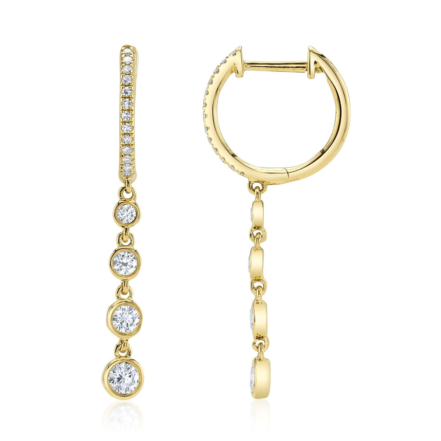 14kY .45cttw Diamond Bezel Earring SC55022246