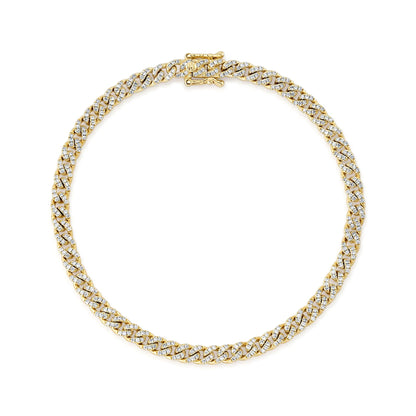 14kY .84cttw Diamond Curb Link Bracelet SC55022866