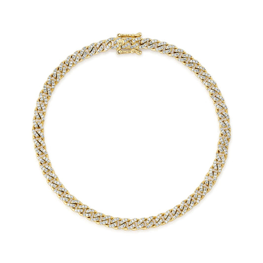 14kY .84cttw Diamond Curb Link Bracelet SC55022866