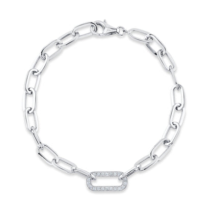 14kW .20cttw Diamond Paper Clip Bracelet SC55022955-7