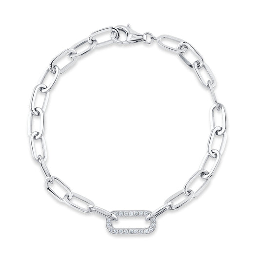 14kW .20cttw Diamond Paper Clip Bracelet SC55022955-7