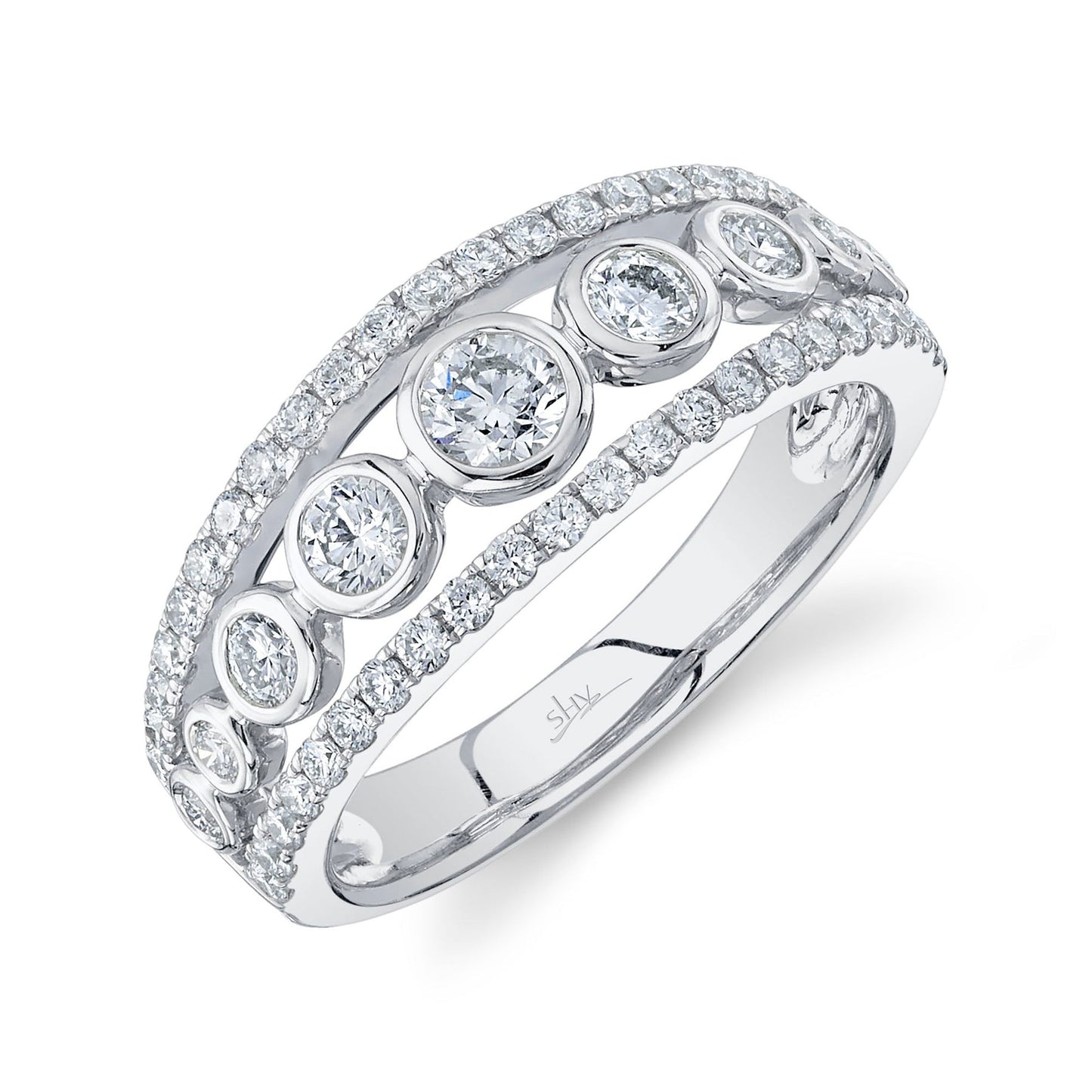 14kW .98cttw Diamond Bezel Ring SC55023223V2 - 7