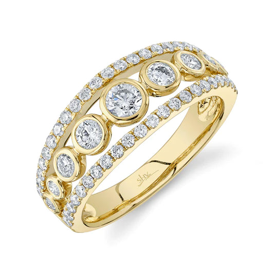 14kY .98ct Diamond Bezel Ring SC55023224V2
