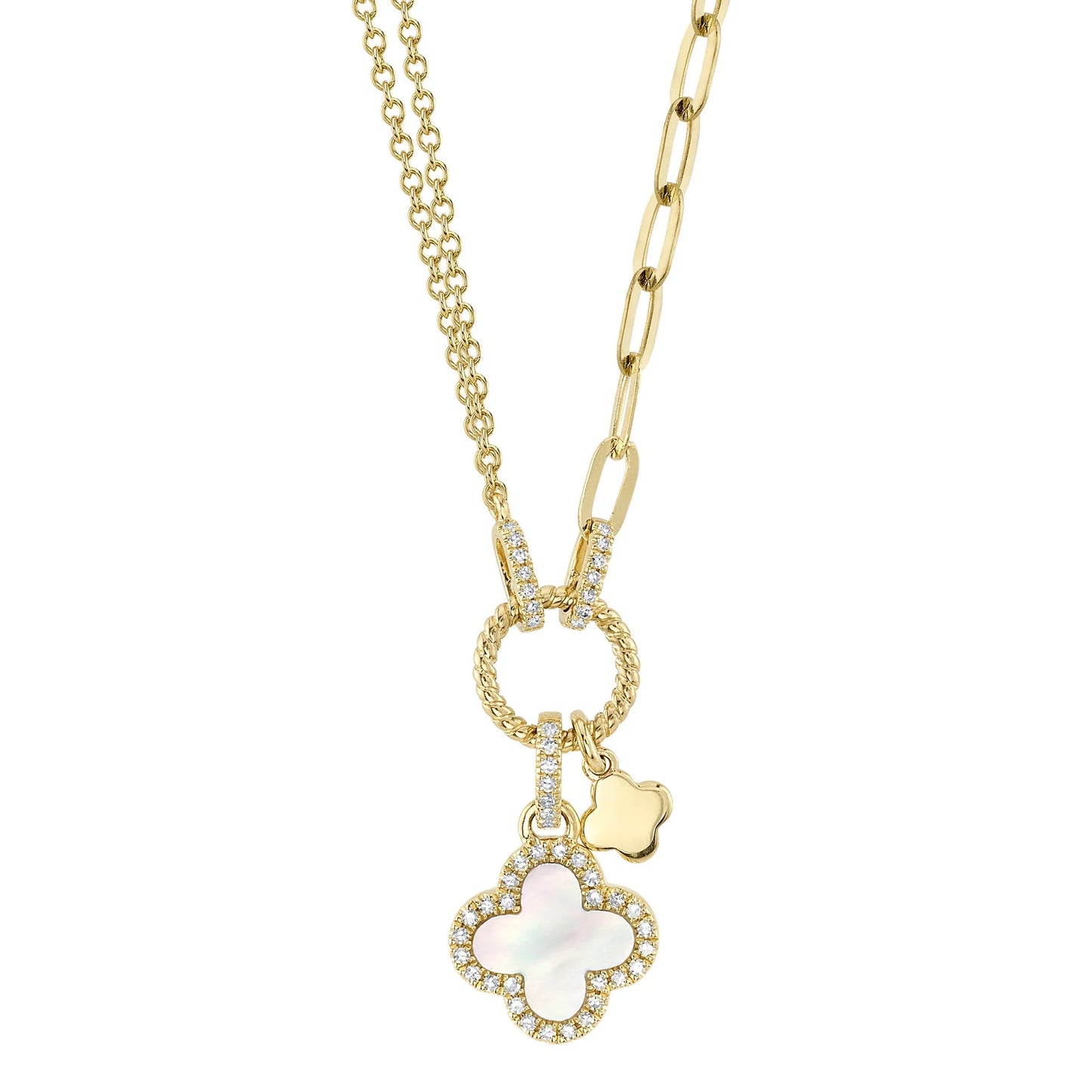 14kY .54ct MOP & .12cttw Diamond Necklace SC55023485-18