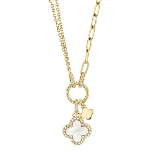 14kY .54ct MOP & .12cttw Diamond Necklace SC55023485-18