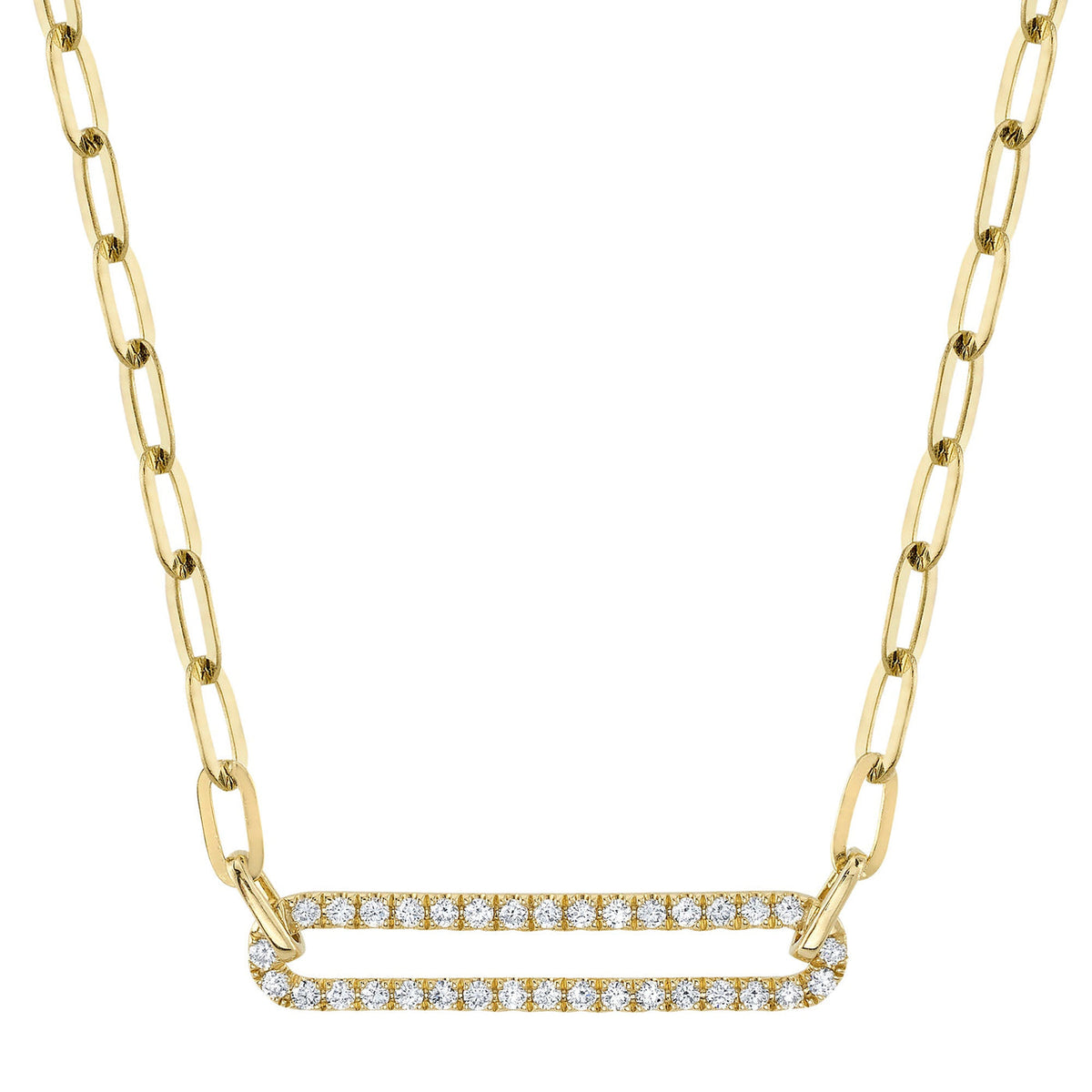 14kY .26cttw Diamond Paperclip Necklace SC55023560 - 18"