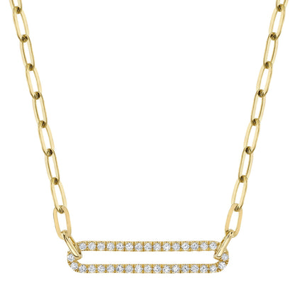 14kY .26cttw Diamond Paperclip Necklace SC55023560 - 18"