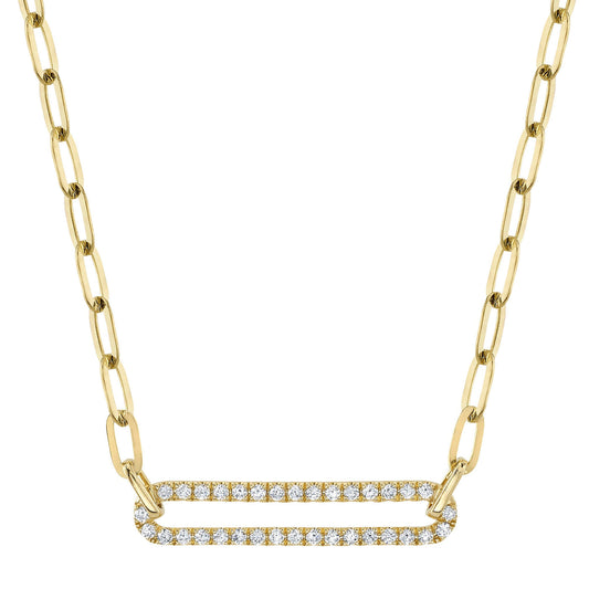 14kY .26cttw Diamond Paperclip Necklace SC55023560 - 18"
