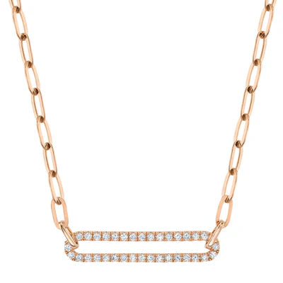 14kR .26cttw Diamond Paperclip Necklace SC55023561 - 18"