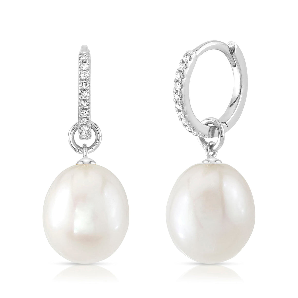 14kW Cultured Pearl .06cttw Diamond Earring SC55023675