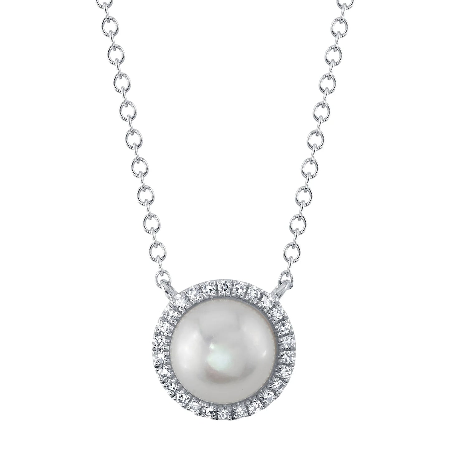 14kW Pearl & .08cttw Diamond Necklace SC55023950