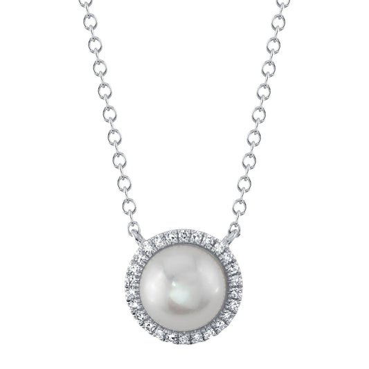 14kW Pearl & .08cttw Diamond Necklace SC55023950