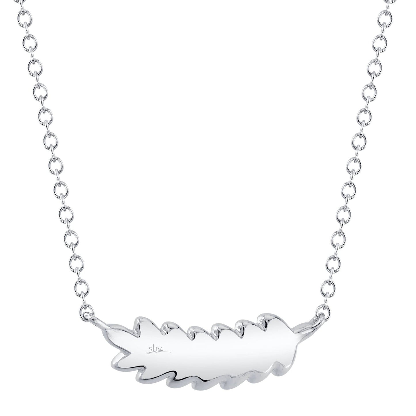 14kW .08cttw Diamond Leaf Necklace SC55024208