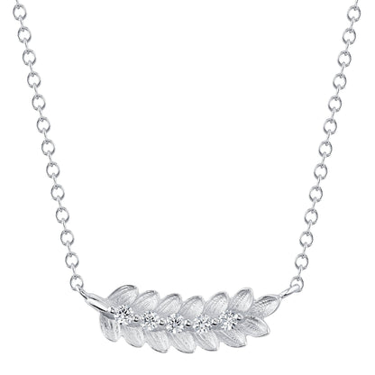 14kW .08cttw Diamond Leaf Necklace SC55024208