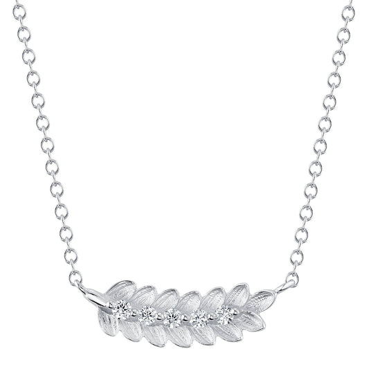 14kW .08cttw Diamond Leaf Necklace SC55024208