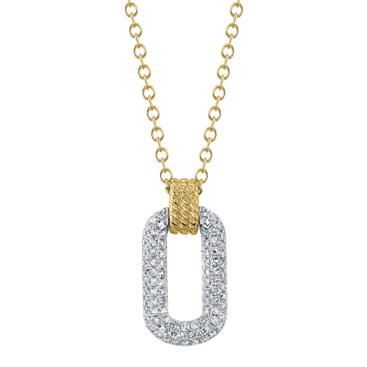 14kY/W .19cttw Diamond Pave Necklace SC55024422