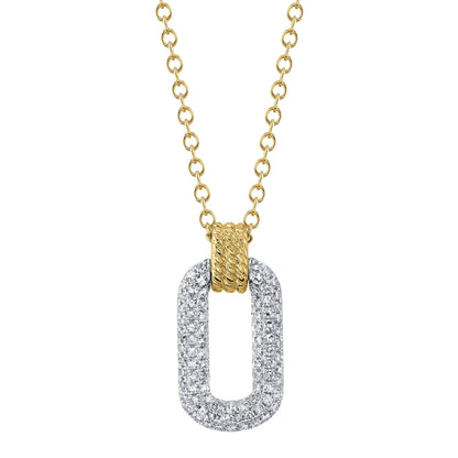 14kY/W .19cttw Diamond Pave Necklace SC55024422