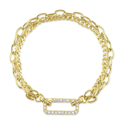 14kY .41cttw Diamond Link Bracelet SC55024896 - 7"