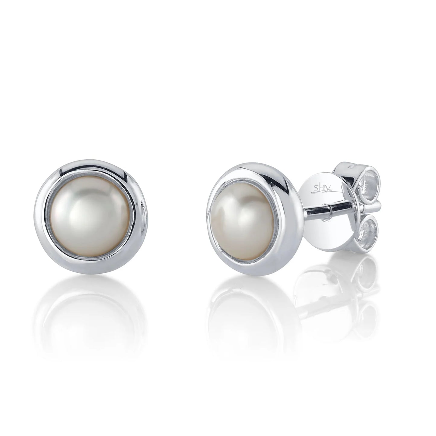 14kW Cultured Pearl Bezel Stud SC55025172