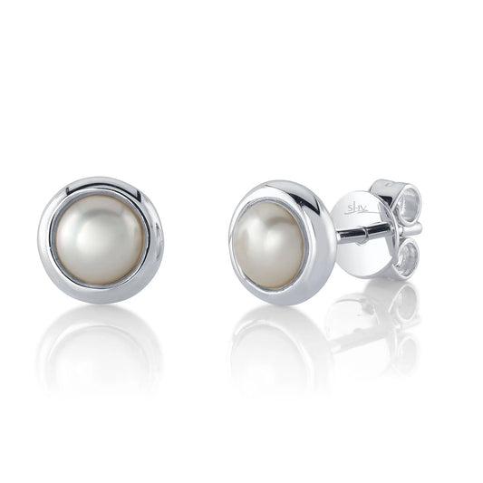 14kW Cultured Pearl Bezel Stud SC55025172