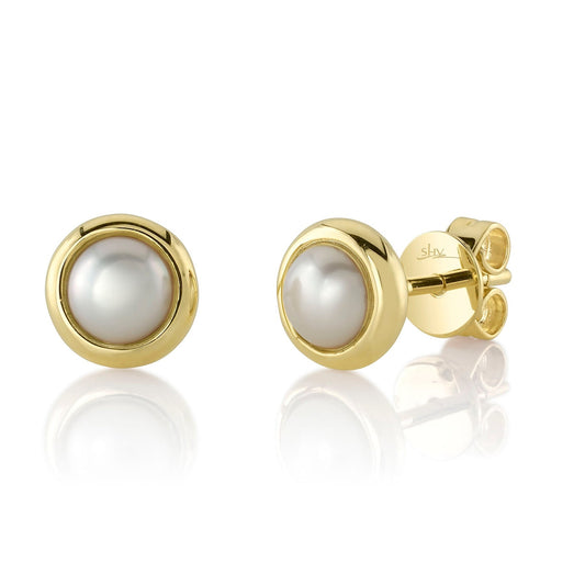 14kY Cultured Pearl Bezel Stud SC55025173