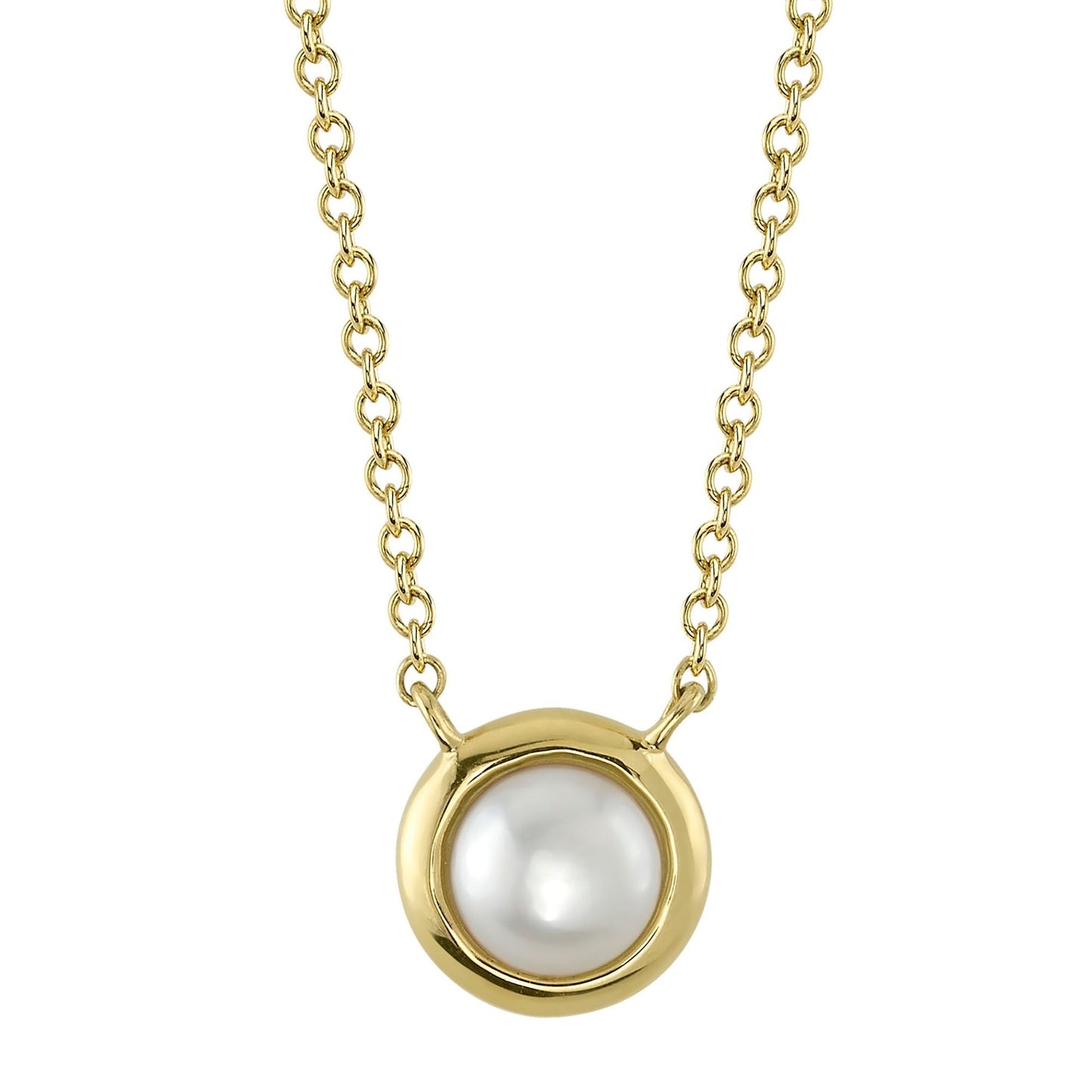 14kY Cultured Pearl Bezel Necklace SC55025176