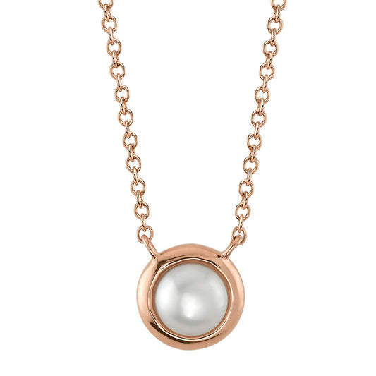 14kR Cultured Pearl Bezel Necklace SC55025177