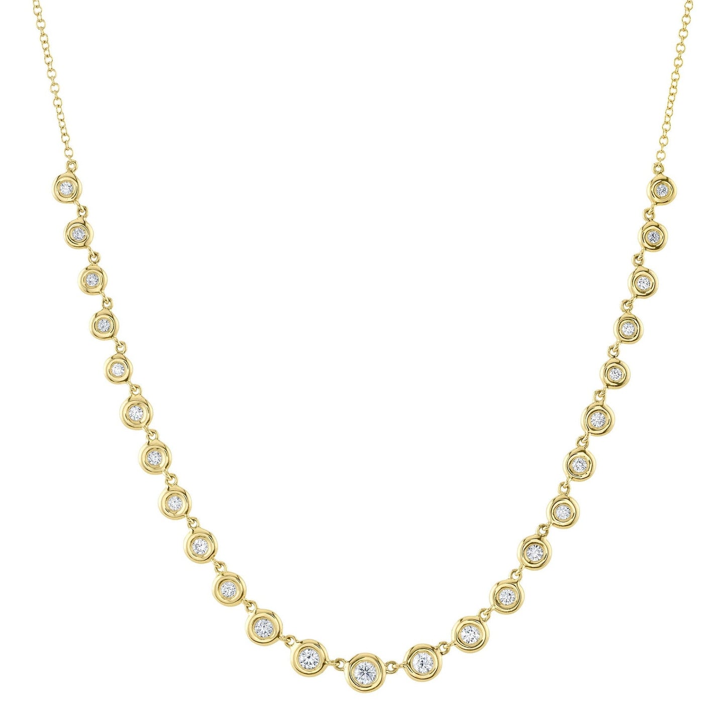 14kY .60cttw Diamond Bezel Necklace SC55025632