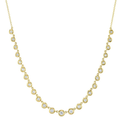 14kY .60cttw Diamond Bezel Necklace SC55025632