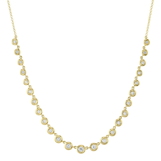 14kY .60cttw Diamond Bezel Necklace SC55025632