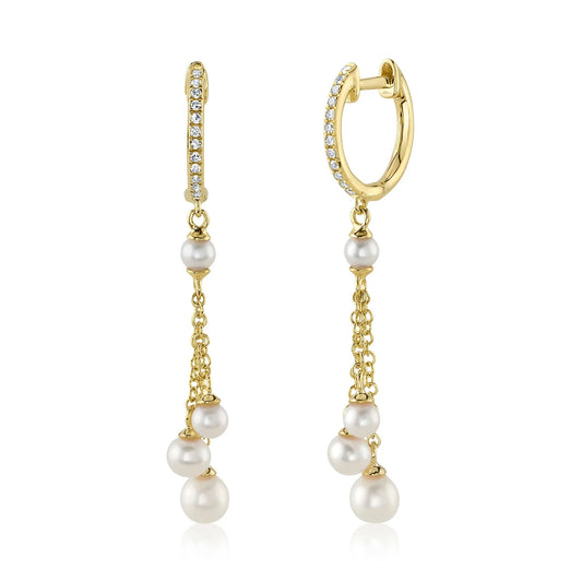14kY .07cttw Diamond & Pearl Chain Dangle SC55025693