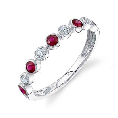 14kW .16ct Dia .36ct Ruby Band SC55025852-7